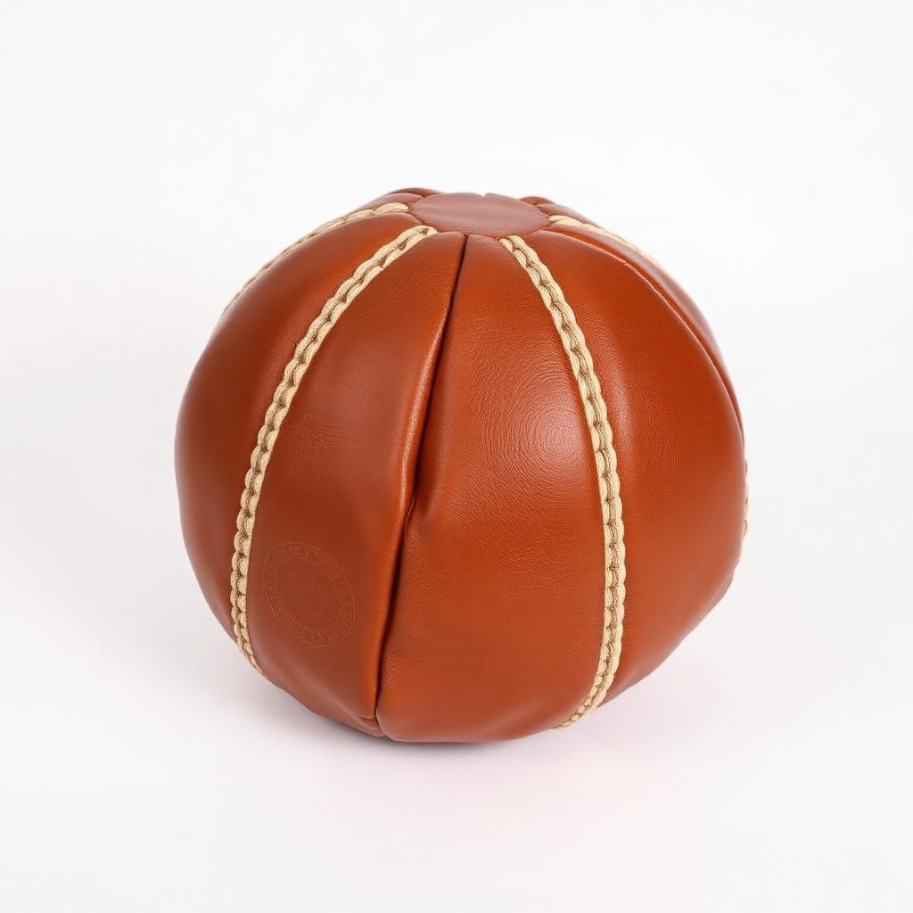 16-panel tan leather sand-filled footbag