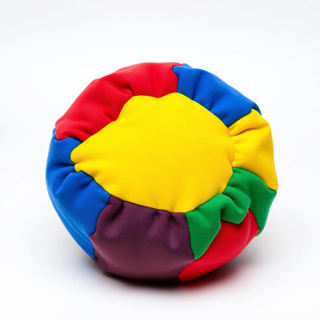 32-panel multicolor synthetic suede footbag