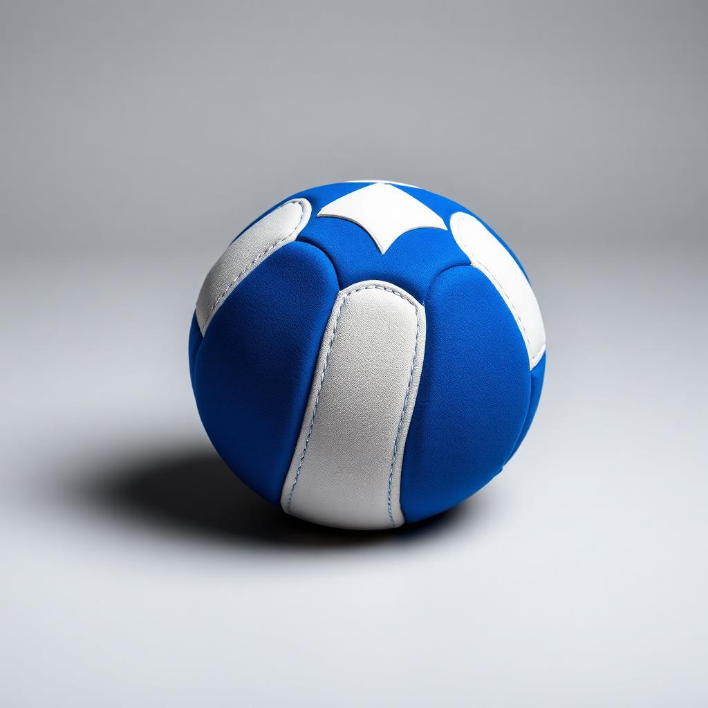 Azure Pro 16-Panel hackysack in royal blue suede with white stitching