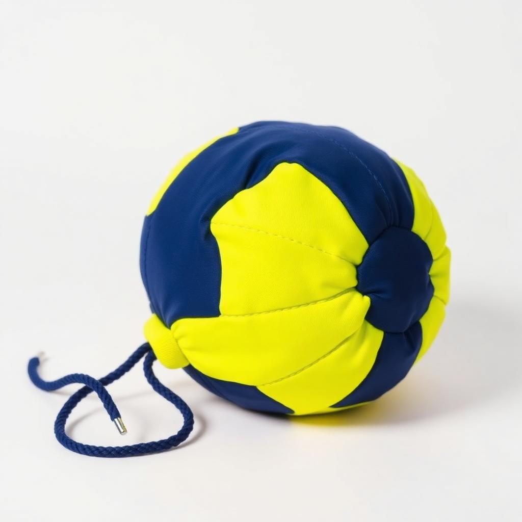 Navy and yellow performance footbag