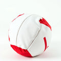 Red and white sport footbag